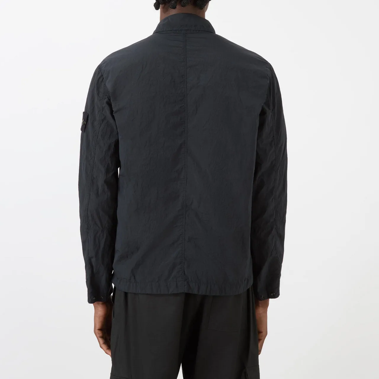 STONE ISLAND Logo Textured Overshirt - Navy