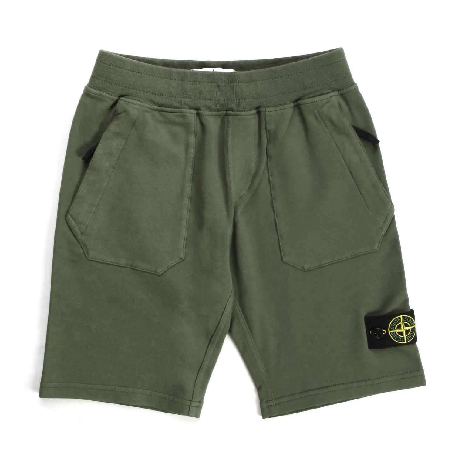 Stone Island Military Green Logo Bermuda