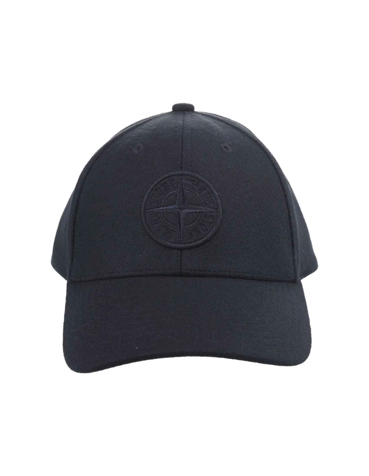 STONE ISLAND Navy Blue Flannel Baseball Hat