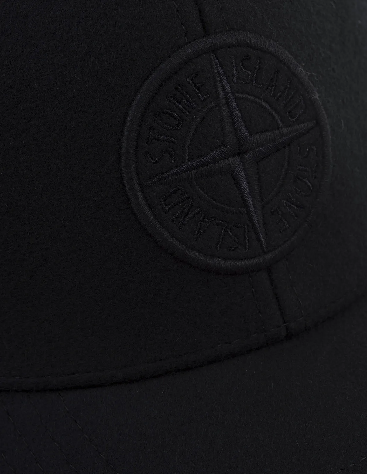 STONE ISLAND Navy Blue Flannel Baseball Hat