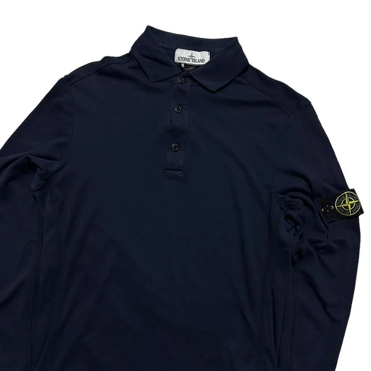 Stone Island Navy Thin Polo Top