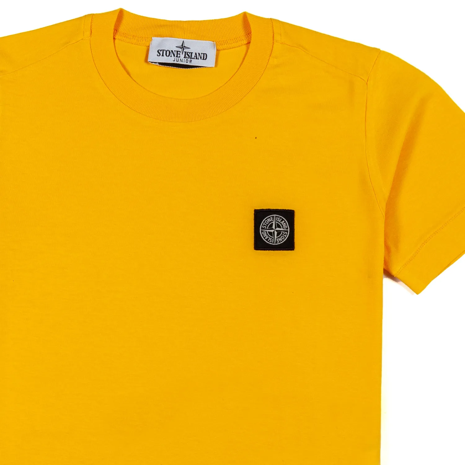 Stone Island Ocher Yellow T-Shirt With Compass Logo Patch