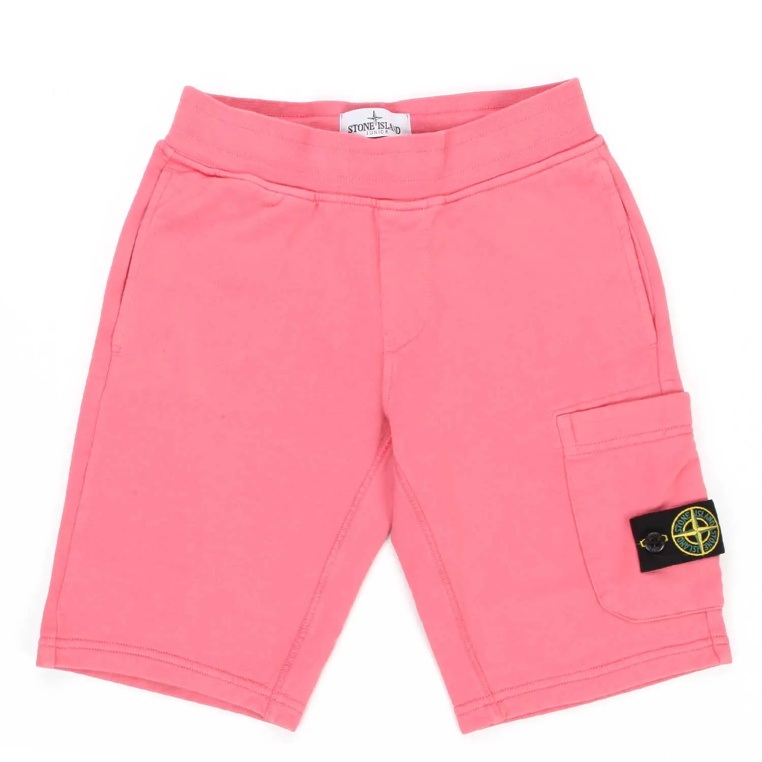 Stone Island Pink Bermuda In Sweatshirt With Patch For Child And Teen