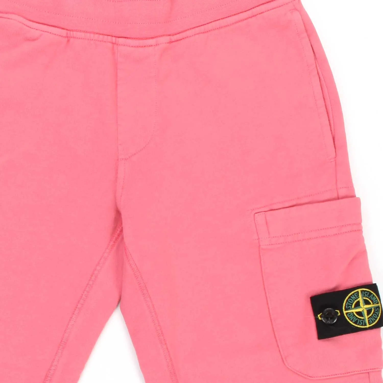 Stone Island Pink Bermuda In Sweatshirt With Patch For Child And Teen