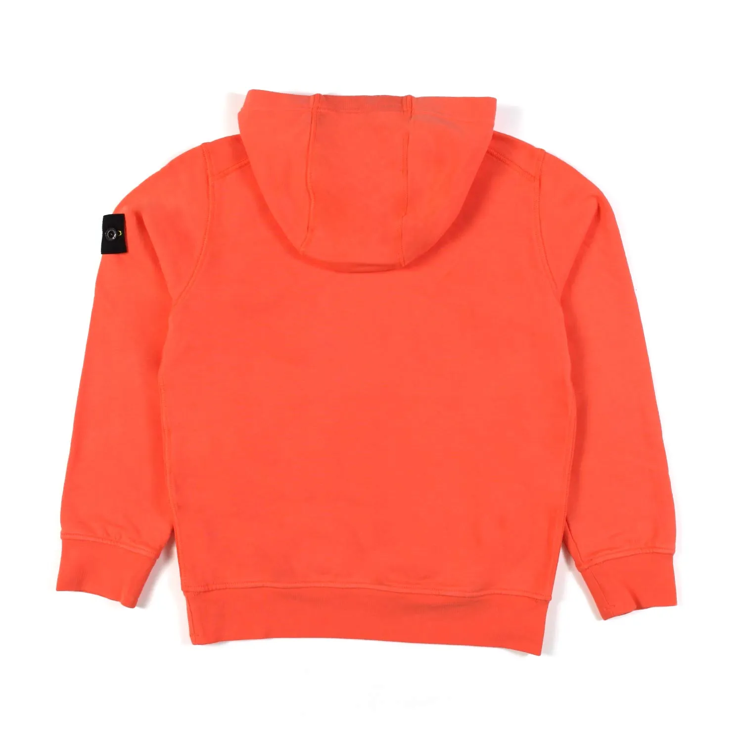 Stone Island Salmon Orange Hooded Sweatshirt With Compass Logo Patch