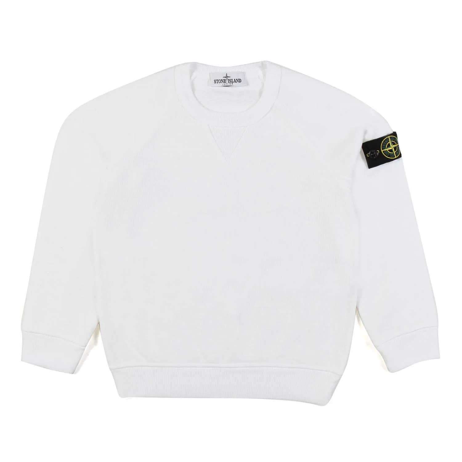 Stone Island Warm White Sweatshirt With Compass Logo Patch