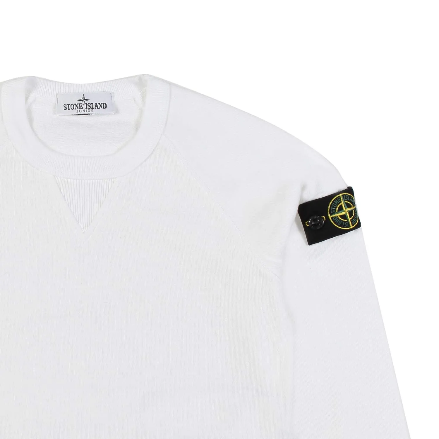 Stone Island Warm White Sweatshirt With Compass Logo Patch