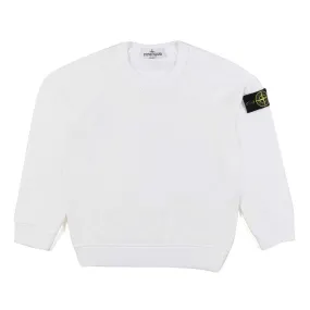 Stone Island Warm White Sweatshirt With Compass Logo Patch