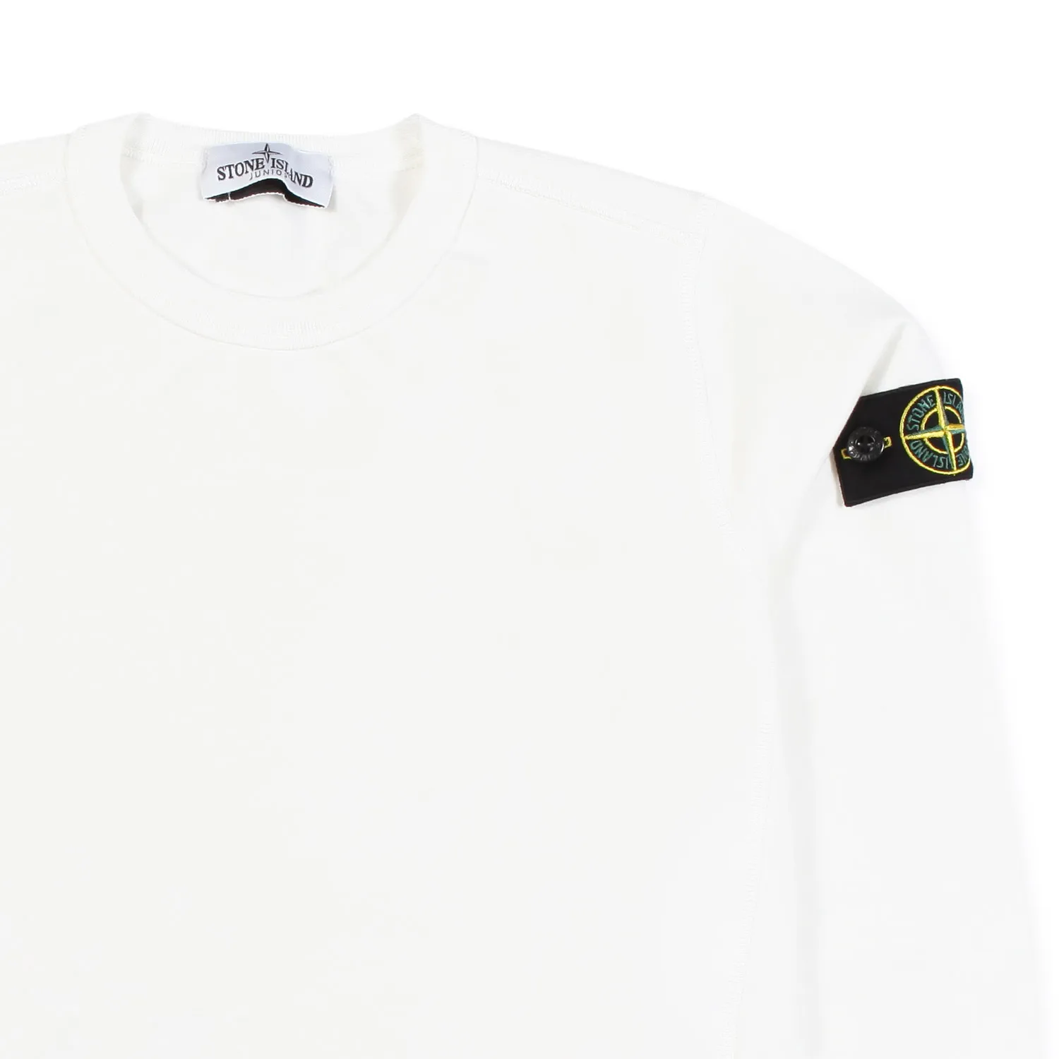 Stone Island White Sweatshirt With Compass Logo Patch