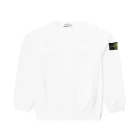 Stone Island White Sweatshirt With Compass Patch For Boys