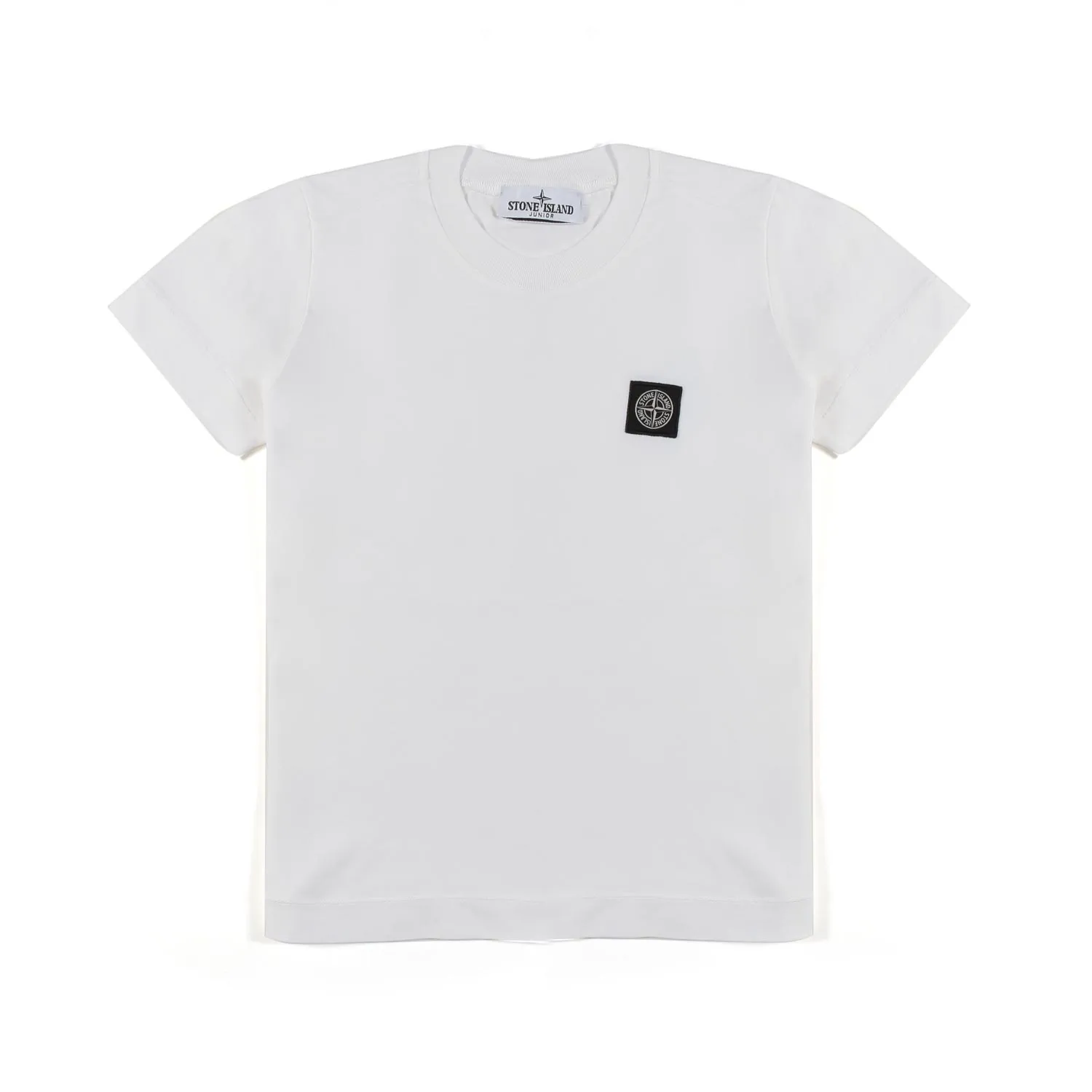 Stone Island White T-Shirt With Compass Logo Patch