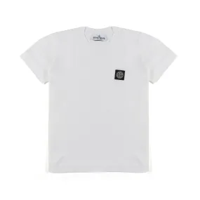 Stone Island White T-Shirt With Compass Logo Patch