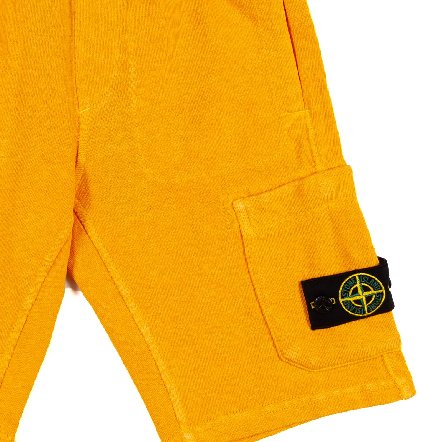 Stone Island Yellow Compass Sweatshorts With Cargo Pocket