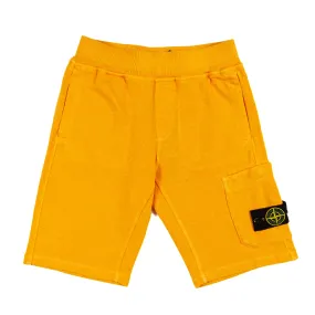 Stone Island Yellow Compass Sweatshorts With Cargo Pocket