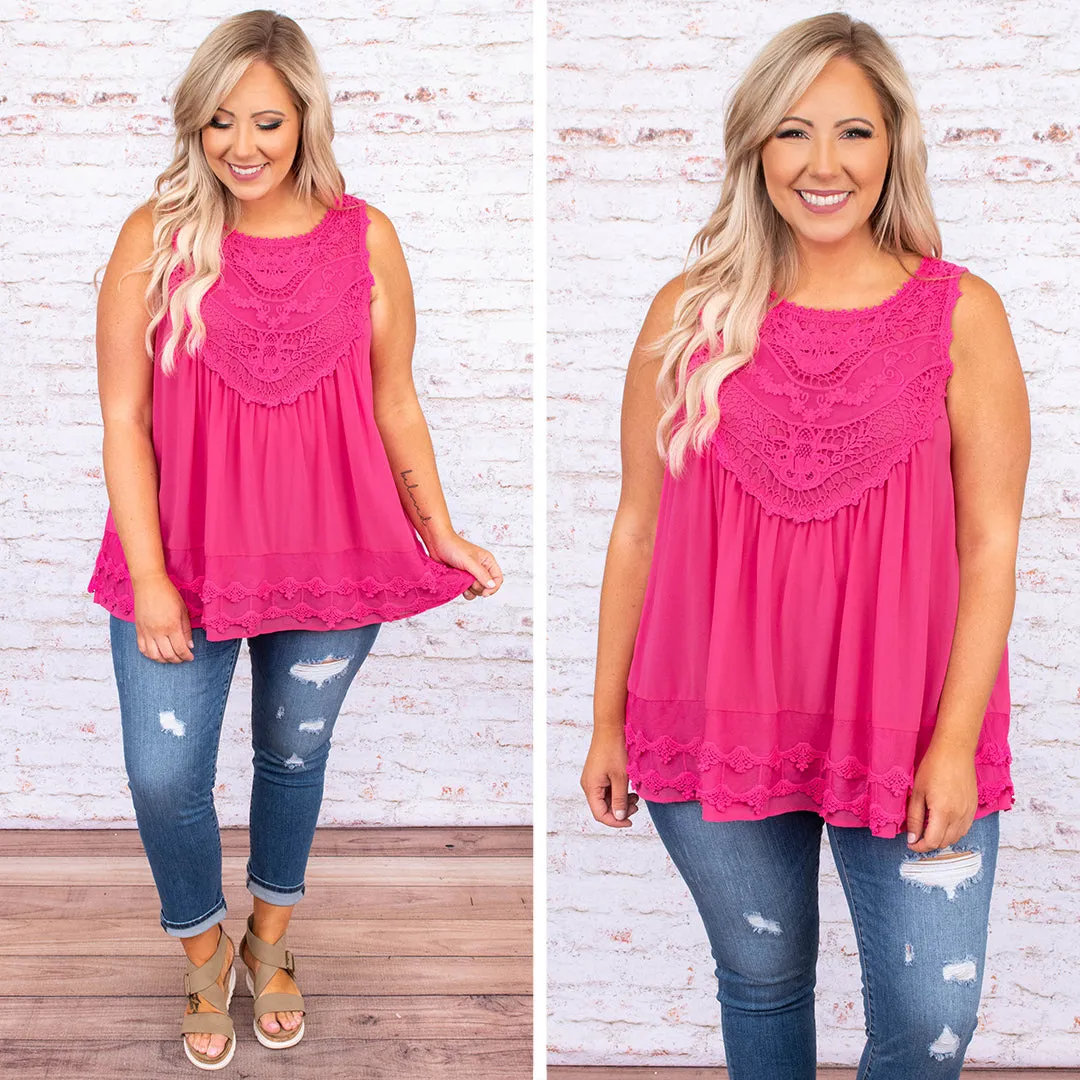 Sweet Charm Tank, Hot Pink