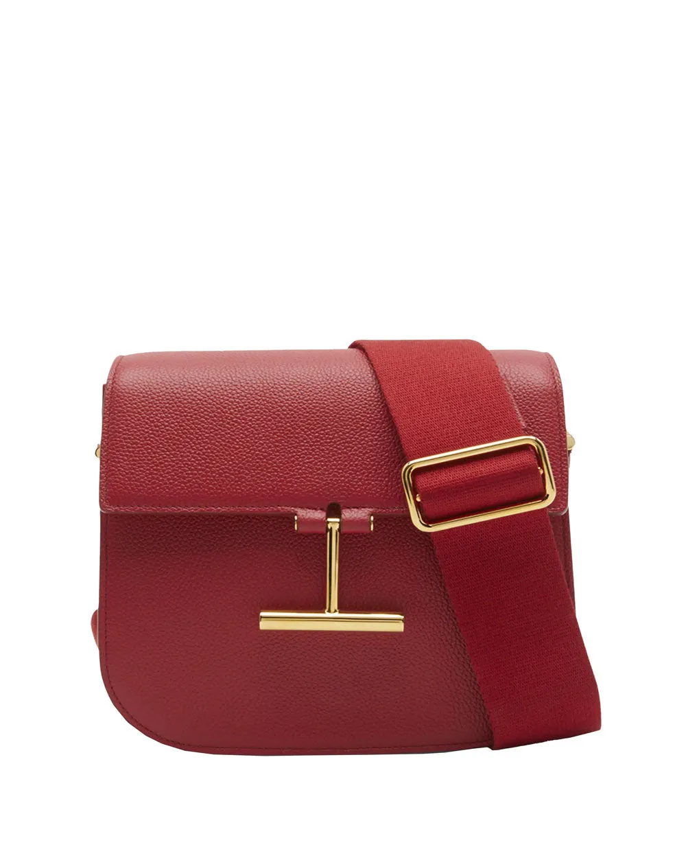 Tara Mini Grain Leather Crossbody in Red