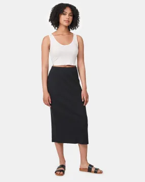 Tentree Knit Rib Skirt In Meteorite Black