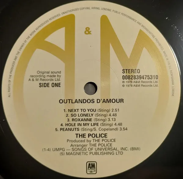 The Police ~ Outlandos D'Amour