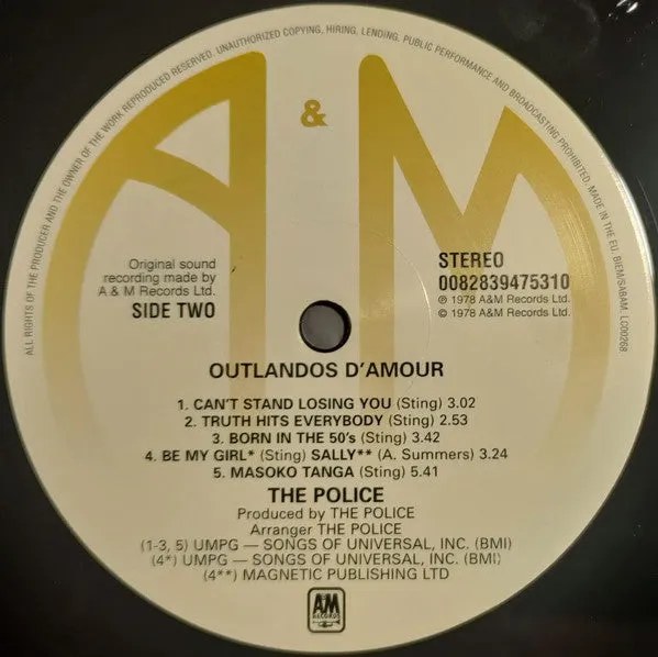 The Police ~ Outlandos D'Amour