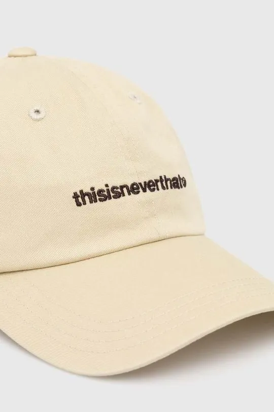 thisisneverthat cotton baseball cap T-Logo Cap beige color TN240WHWBC01