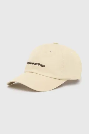 thisisneverthat cotton baseball cap T-Logo Cap beige color TN240WHWBC01