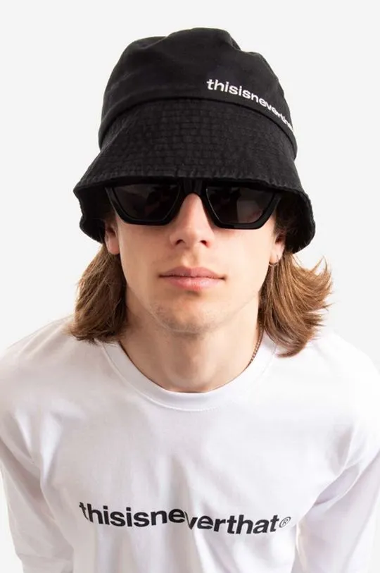 thisisneverthat cotton hat Long Bill Bucket Hat black color