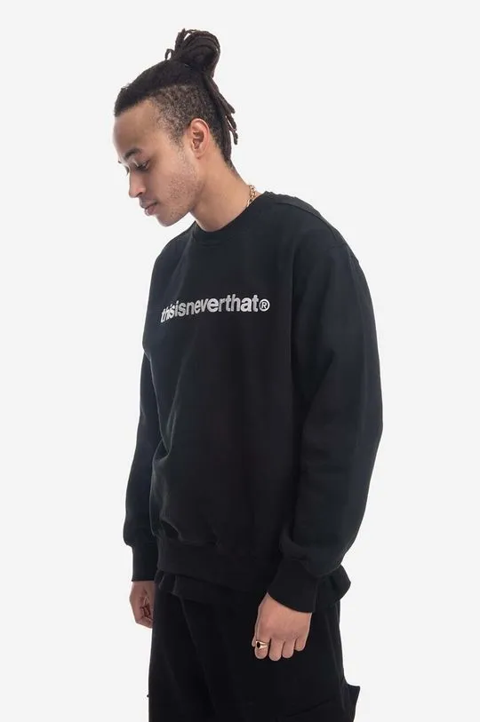 thisisneverthat cotton sweatshirt T-Logo Crewneck men's black color