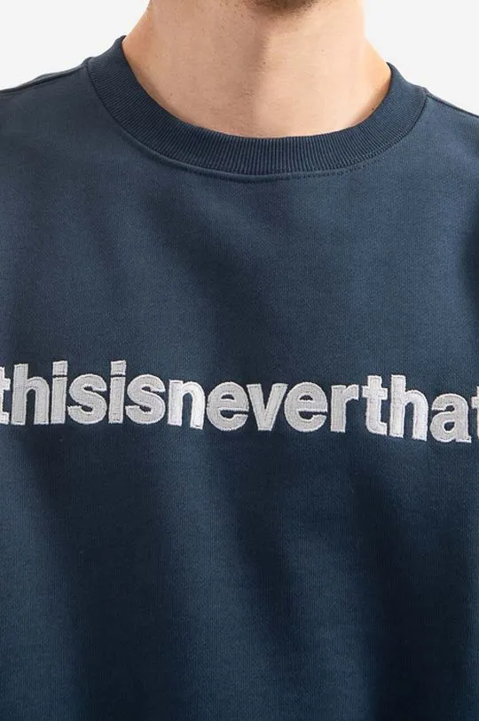 thisisneverthat cotton sweatshirt T-Logo Crewneck men's navy blue color