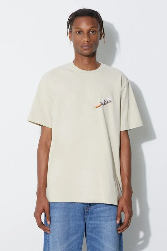 thisisneverthat cotton t-shirt beige color