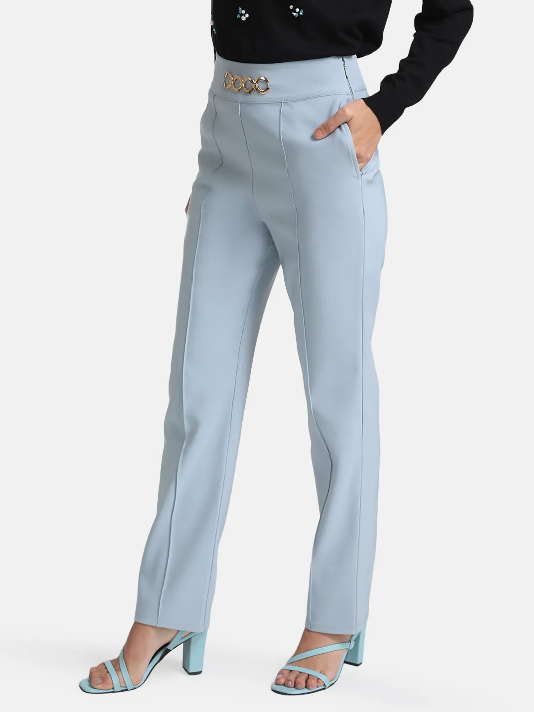 Trouser With Metal Buckle