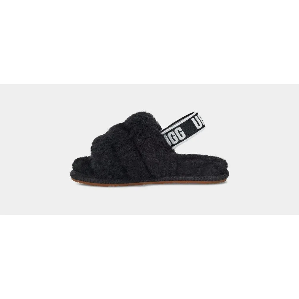 UGG Toddler's Fluff Yea Slide in Black