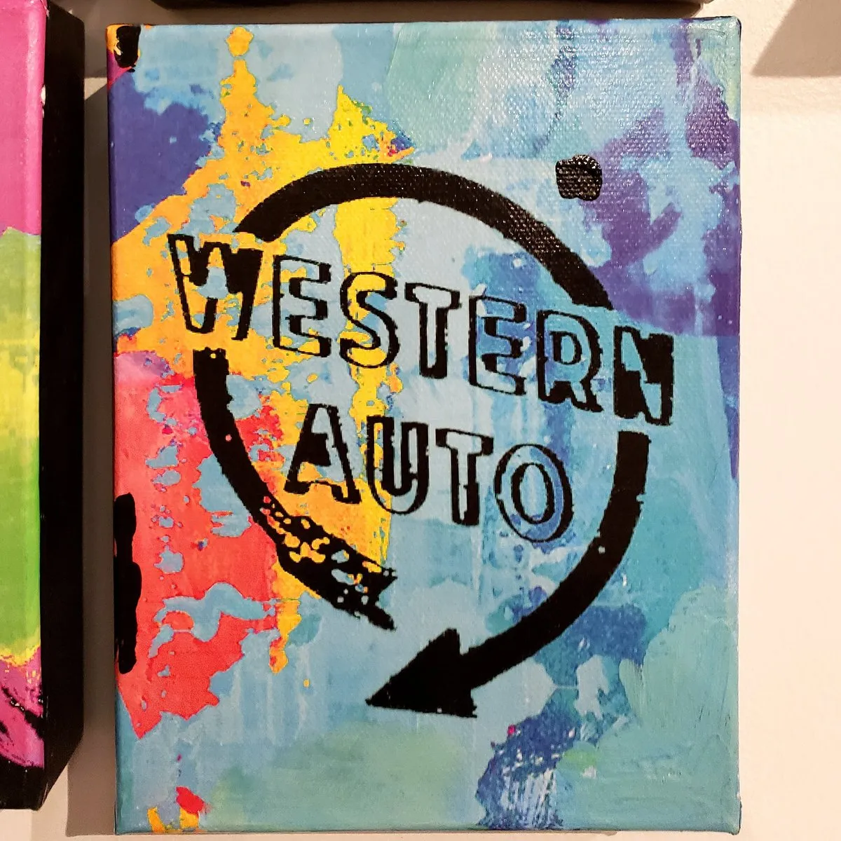 Van Leeuwen - Mixed Media Wall Hanging - Western Auto (6  x 8)