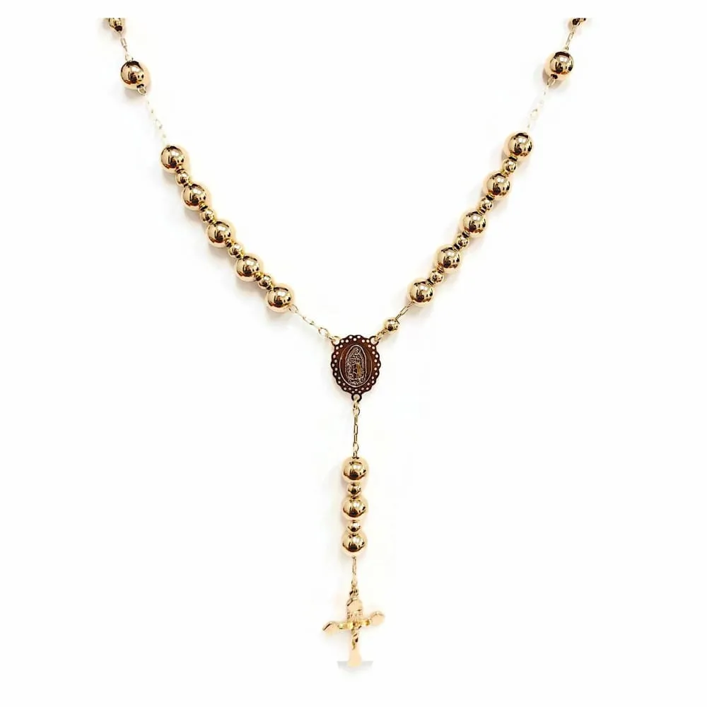 Virgin large 18kts of gold plated beads rosary