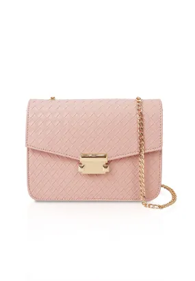 VOIR HANNAH Woven Embossed Chain Flap Strap