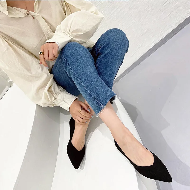 Women Lightweight Knit Flats