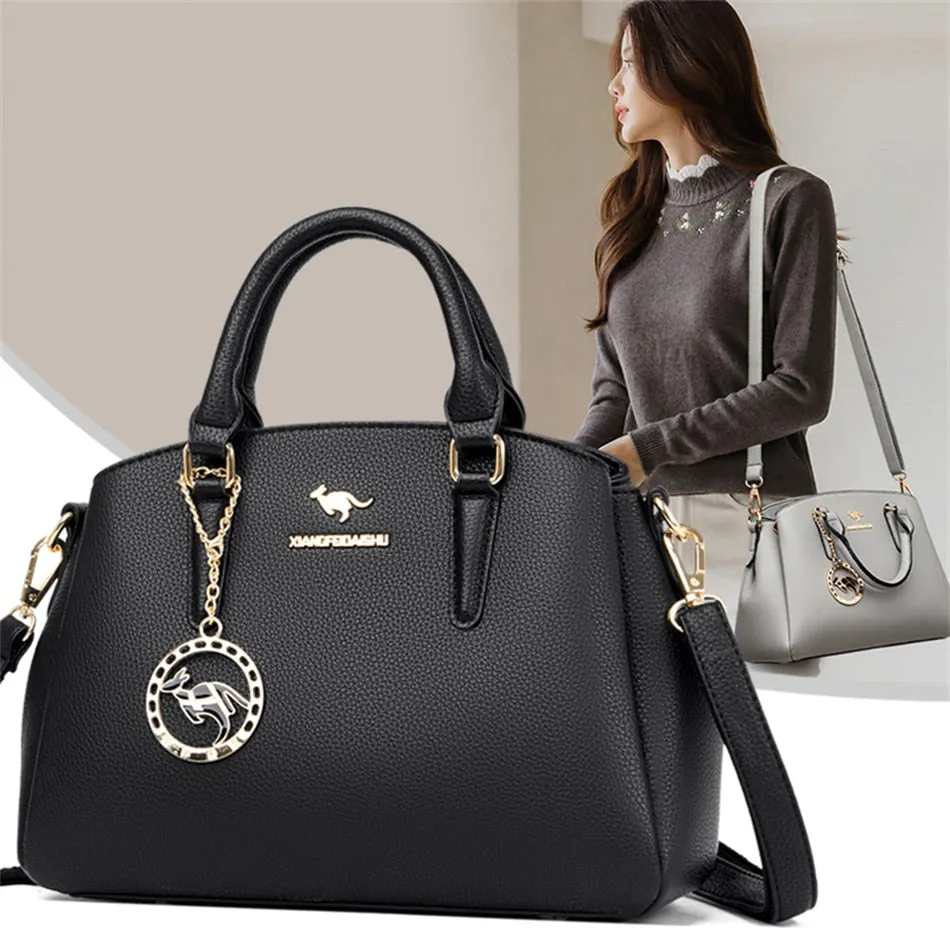 Women's Luxury Cowhide Leather Shoulder Crossbody Fashion Handbag