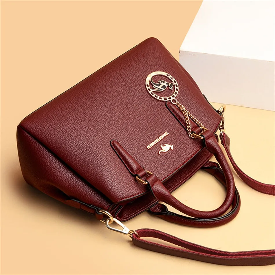 Women's Luxury Cowhide Leather Shoulder Crossbody Fashion Handbag