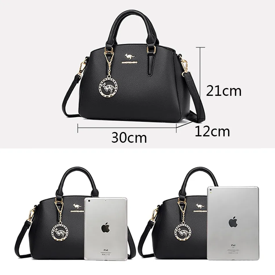 Women's Luxury Cowhide Leather Shoulder Crossbody Fashion Handbag