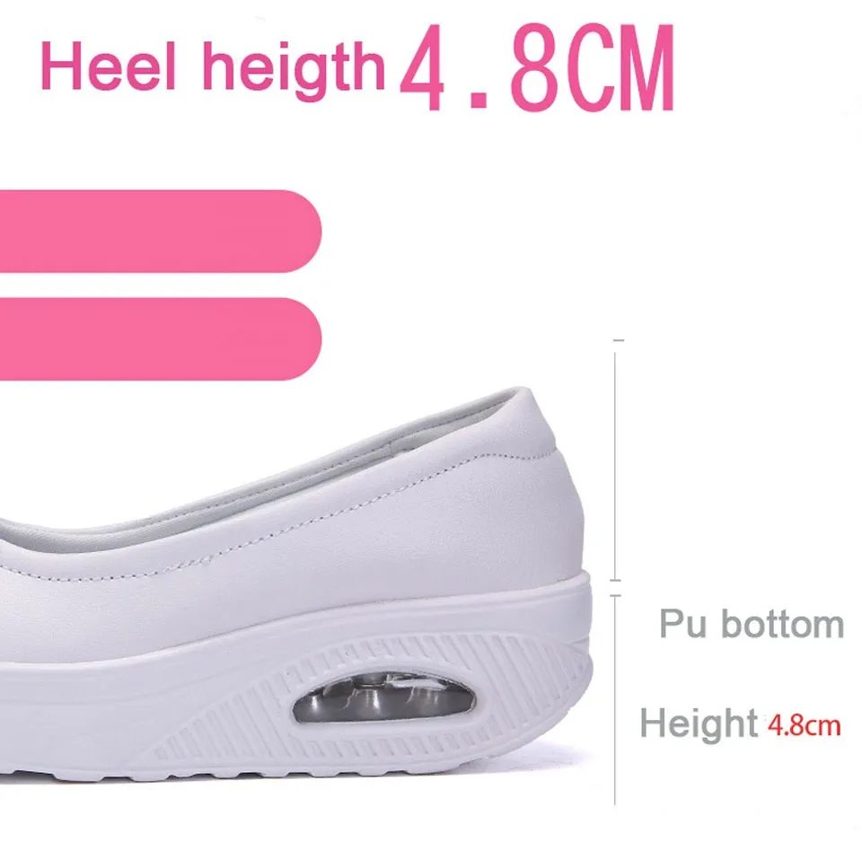 Women's White Concise Style Solid Slip-On Round Toe Casual Shoes