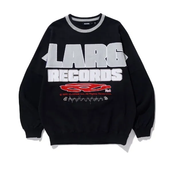 X-Large  |Crew Neck Unisex Sweat Street Style Long Sleeves Plain