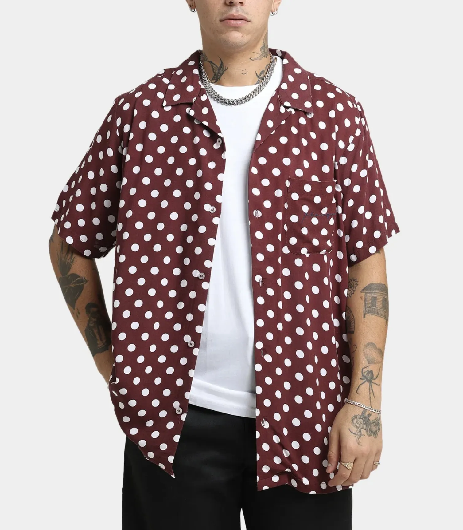 X-Large  |Dots Street Style Short Sleeves Logo Skater Style Shirts