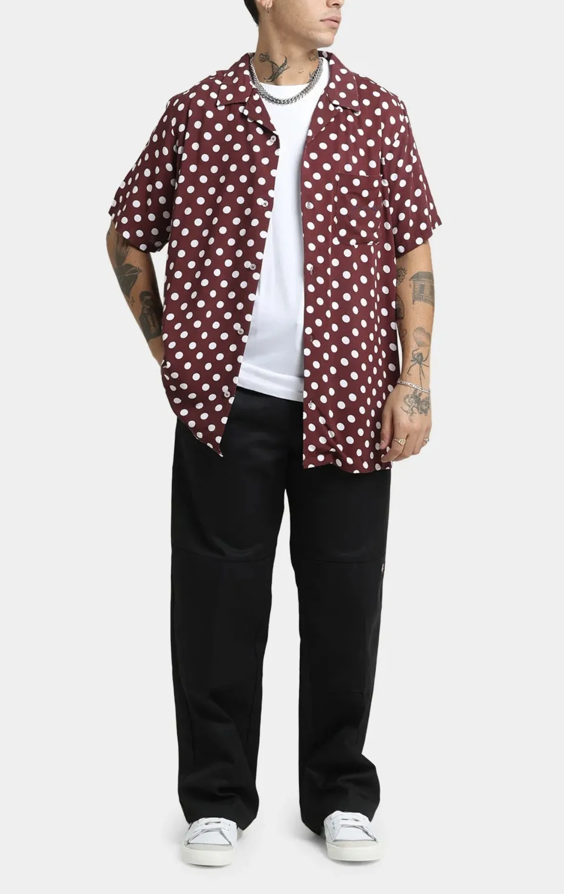 X-Large  |Dots Street Style Short Sleeves Logo Skater Style Shirts