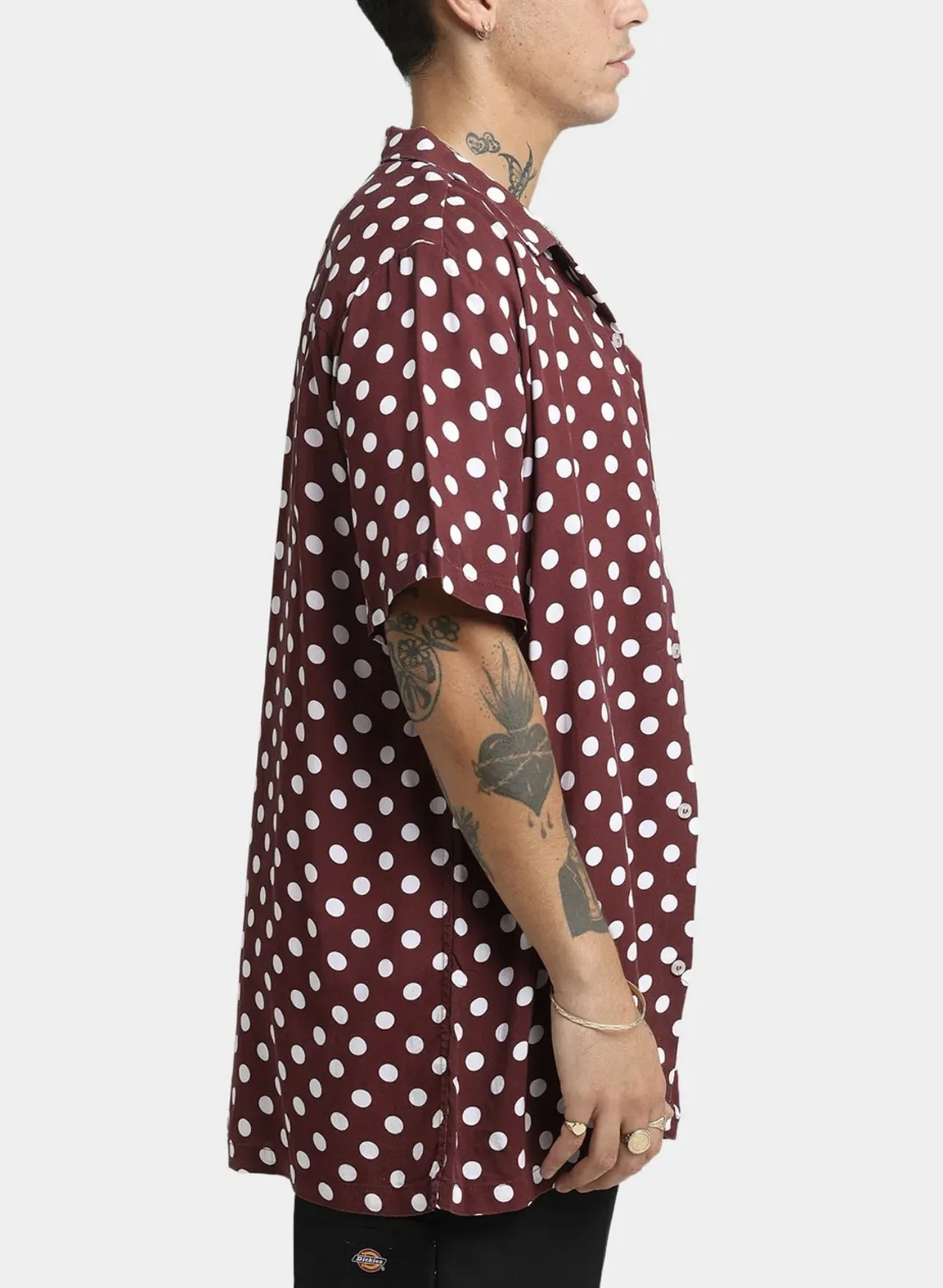 X-Large  |Dots Street Style Short Sleeves Logo Skater Style Shirts