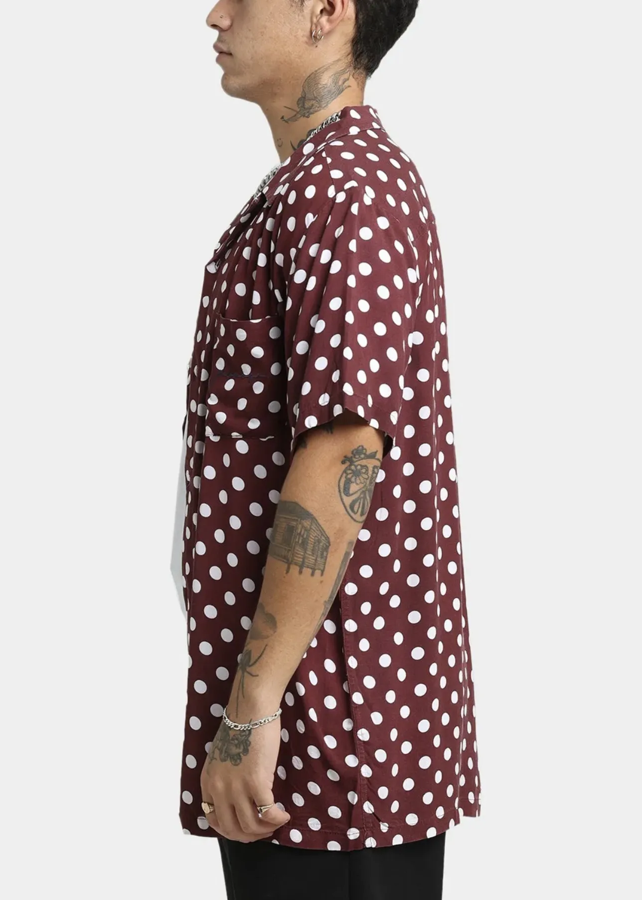 X-Large  |Dots Street Style Short Sleeves Logo Skater Style Shirts